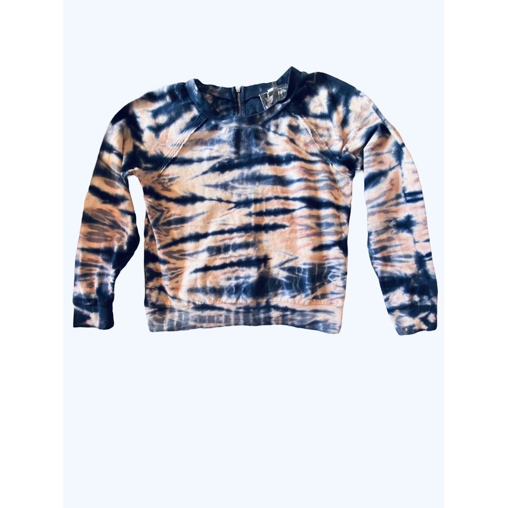 YFB Young Fabulous & Broke Sweatshirt Pink/Blue Tie Dye 1/4 Zip Back Sz M
